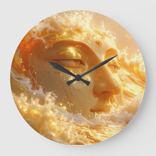 仏陀 - 禅仏教 ラージ壁時計 (正面)