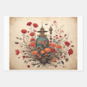 仏陀、禅寺、花 - ラッピングペーパーシート (正面2)