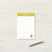 仏頭とゴールデンヘッダー行うリスト行う行うライン ポストイット (デスク上)