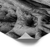 仏頭ポスターThailand白黒 ポスター (角)