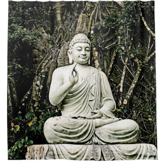 仏，仏教，アジア伝統的，宗教， シャワーカーテン (正面)