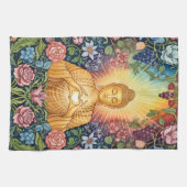 仏、光のハート、キッチン、フローラ、ヴィンテージ キッチンタオル (横)