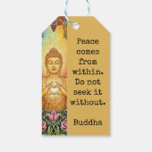 仏、光のハート、パーティー、フローラ、ヴィンテージ ギフトタグ (裏面)