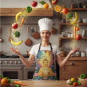 仏、光のハート、名前、フローラ、ヴィンテージ エプロン