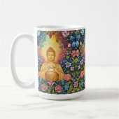 仏、光のハート、幸せ、フローラ、ヴィンテージ コーヒーマグカップ (左)