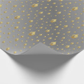 仏，黄金+仏，アジアのパターン，光沢のある ラッピングペーパー (角)