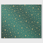 仏，黄金+仏，アジアのパターン，光沢のある ラッピングペーパー (フラット)