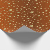 仏，黄金+仏，アジアのパターン，光沢のある ラッピングペーパー (角)