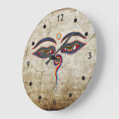 仏/Augenのder Weisheitの目 ラージ壁時計 (傾斜)