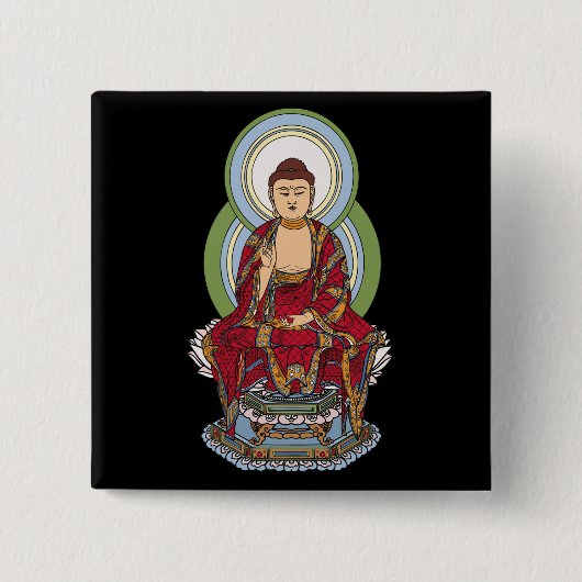 仏Abhaya Mudra 缶バッジ (正面)