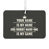 仕パーソナライズされたおもしろい事とホビー名 カーエアーフレッシュナー (裏面)