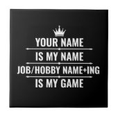 仕パーソナライズされたおもしろい事とホビー名 タイル (正面)