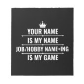 仕パーソナライズされたおもしろい事とホビー名 ノートパッド (正面)