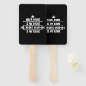 仕パーソナライズされたおもしろい事とホビー名 ハンドファン (正面&裏面)