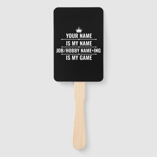 仕パーソナライズされたおもしろい事とホビー名 ハンドファン (正面)