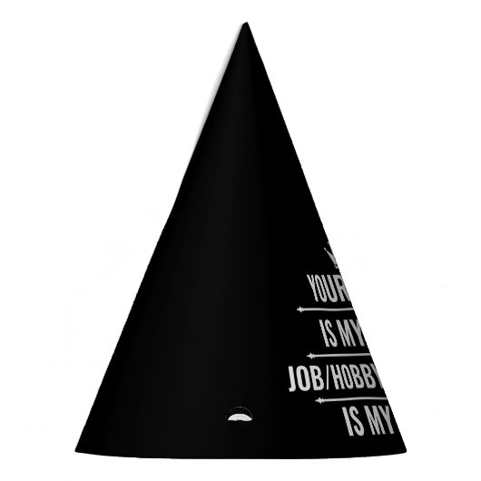 仕パーソナライズされたおもしろい事とホビー名 パーティーハット (左)