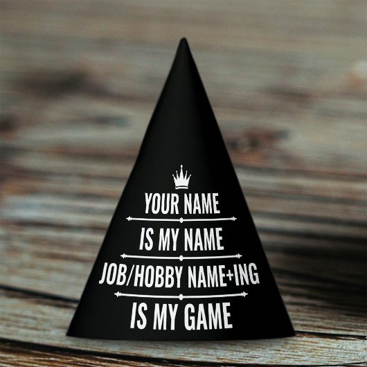 仕パーソナライズされたおもしろい事とホビー名 パーティーハット