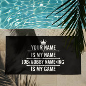 仕パーソナライズされたおもしろい事とホビー名 ビーチタオル