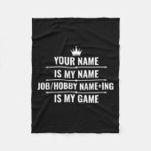 仕パーソナライズされたおもしろい事とホビー名 フリースブランケット (正面)