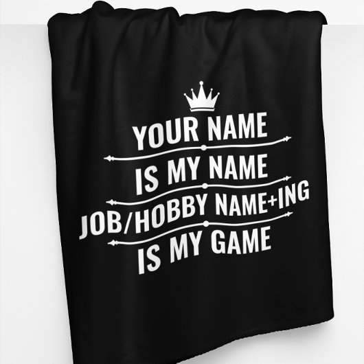 仕パーソナライズされたおもしろい事とホビー名 フリースブランケット