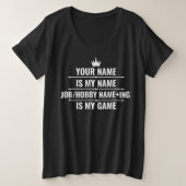 仕パーソナライズされたおもしろい事とホビー名 プラスサイズTシャツ (デザイン正面)