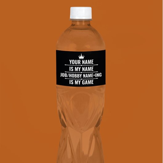 仕パーソナライズされたおもしろい事とホビー名 ペットボトルラベル