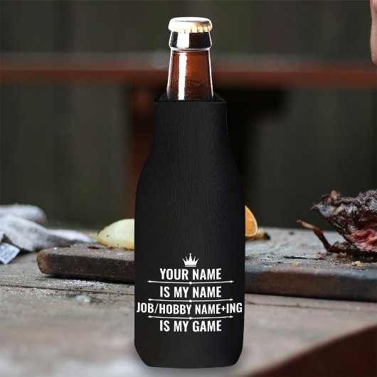 仕パーソナライズされたおもしろい事とホビー名 ボトルクーラー