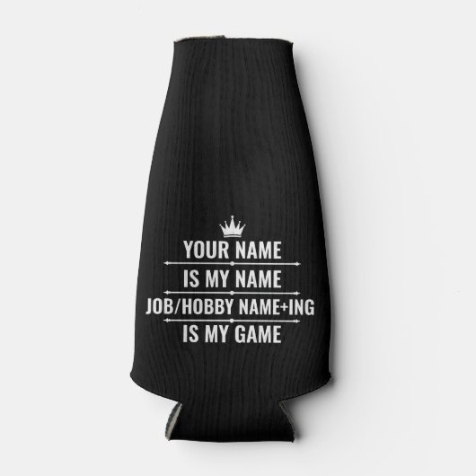 仕パーソナライズされたおもしろい事とホビー名 ボトルクーラー (正面)