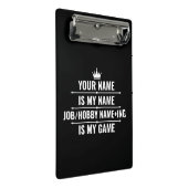 仕パーソナライズされたおもしろい事とホビー名 ミニクリップボード (アングル)