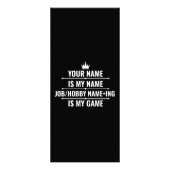 仕パーソナライズされたおもしろい事とホビー名 ラックカード (正面)