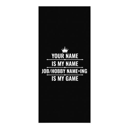 仕パーソナライズされたおもしろい事とホビー名 ラックカード (裏面)