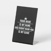 仕パーソナライズされたおもしろい事とホビー名 台座サイン (正面)