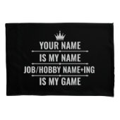 仕パーソナライズされたおもしろい事とホビー名 枕カバー (正面)