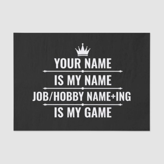 仕パーソナライズされたおもしろい事とホビー名 薄葉紙 (正面)