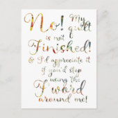 仕上おもしろいげキルトキルティング引用文 ポストカード (正面)