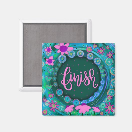 仕上げかわいらしおもしろいフローラモダン検査 マグネット (正面/裏面)