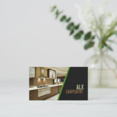 仕上げ工事、製粉工事、建築業 名刺 (スタンド正面)