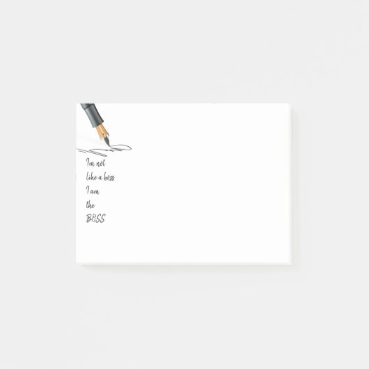 仕事おもしろい引用文私がボス ポストイット (正面)