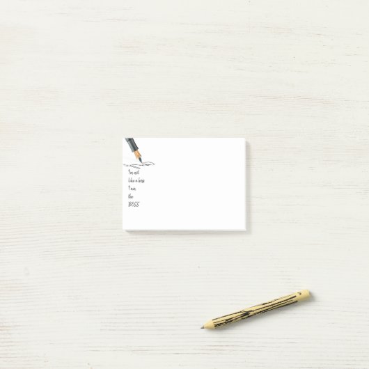 仕事おもしろい引用文私がボス ポストイット (デスク上)