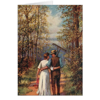 仕事からの歩くのカップル