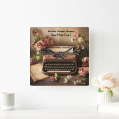 仕事からホームmomレトロタイプライターの壁時計 スクエア壁時計 (ホーム)