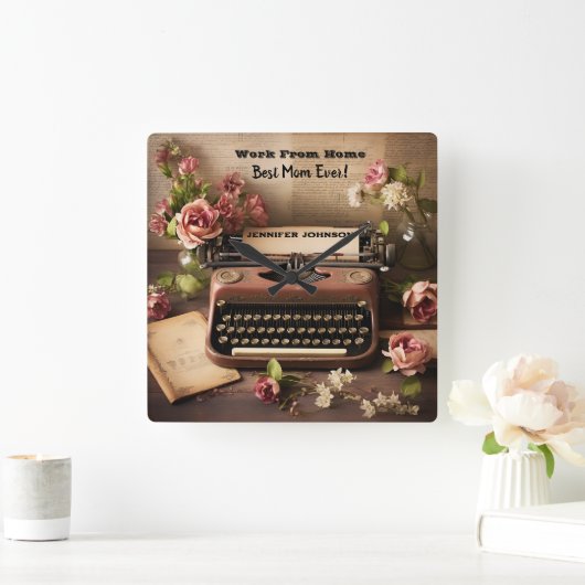 仕事からホームmomレトロタイプライターの壁時計 スクエア壁時計 (ホーム)