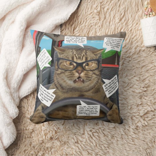 仕事から帰る猫にあなたの感想を添えて あなたの感想を入れて クッション (ブランケット)