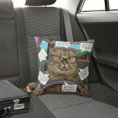 仕事から帰る猫にあなたの感想を添えて あなたの感想を入れて クッション