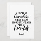 仕事がきっかけで同僚に。友情が生まれた 招待状 (正面/裏面)