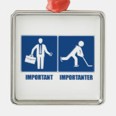 仕事が大事だ、ホッケーが重要だ メタルオーナメント (正面)