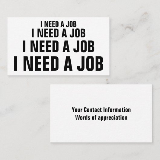 仕事が必要だ 名刺 (正面/裏面)