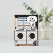 仕事が終わらない洗濯 ポストカード (スタンド正面)