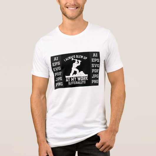 「仕事でいつも爆発してる(本当に)」Tシャツ – トライブレンドTシャツ (正面)