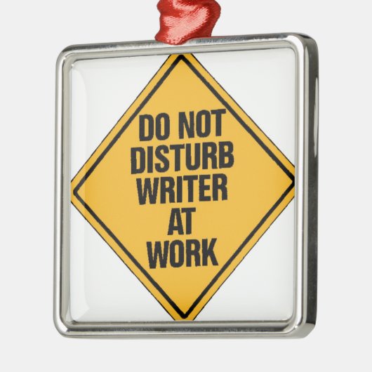 仕事で作家を妨げないで下さい メタルオーナメント (左)